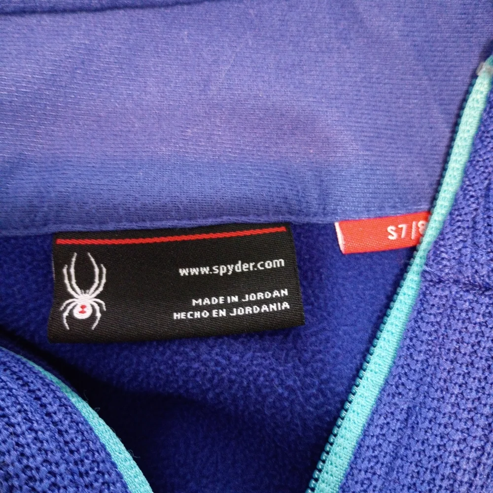 Spyder - Blue Zip-Up Jacket with Teal Accents - Size 7/8 - Picture 5 of 5